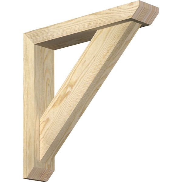 Ekena Millwork Traditional Slat Rough Sawn Bracket w/ Offset Brace, Douglas Fir, 4"W x 20"D x 20"H BKT0402X20X20TRA06RDF - main